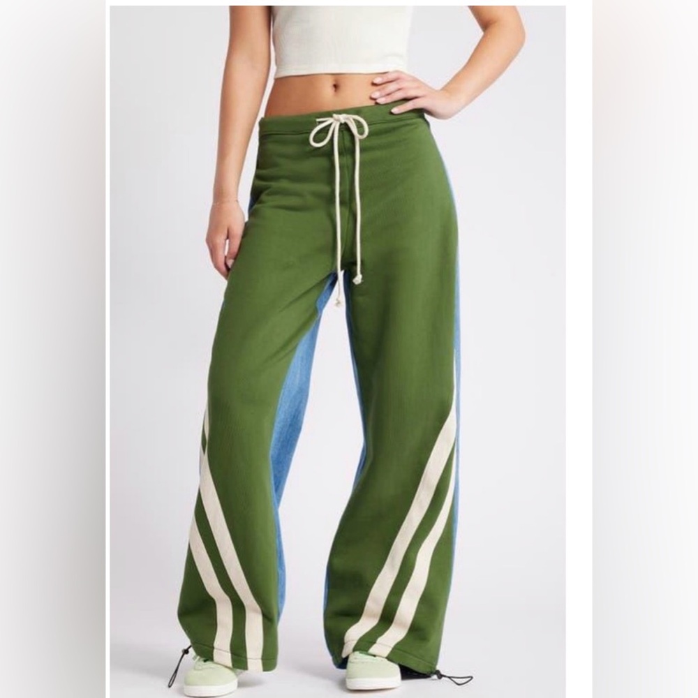 NWT Austin Landing Track Pant Jeans - Green & Denim - Size 9